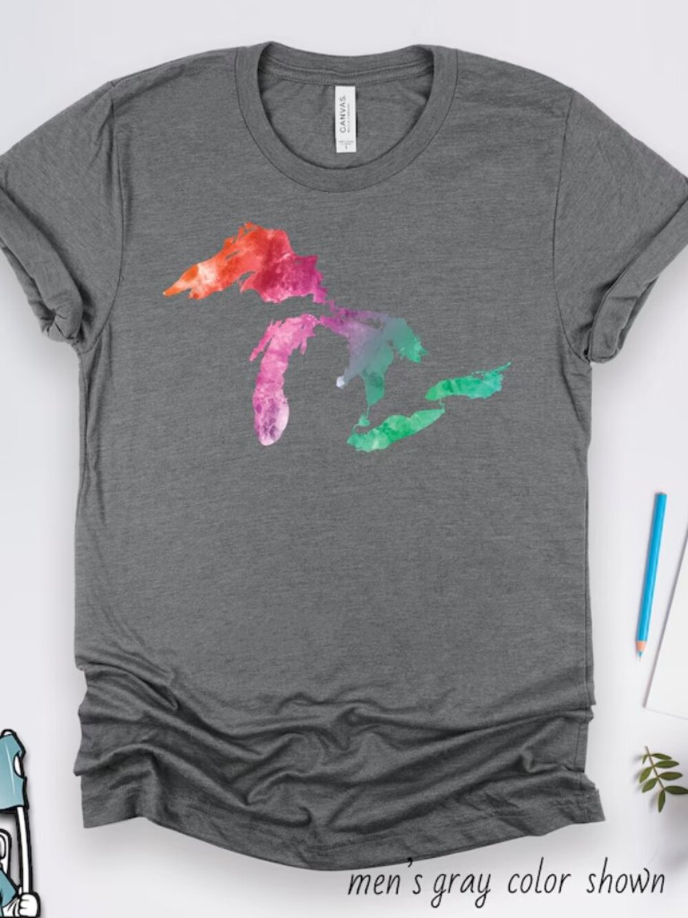 NWOT Grey Great Lakes T Shirt size Large